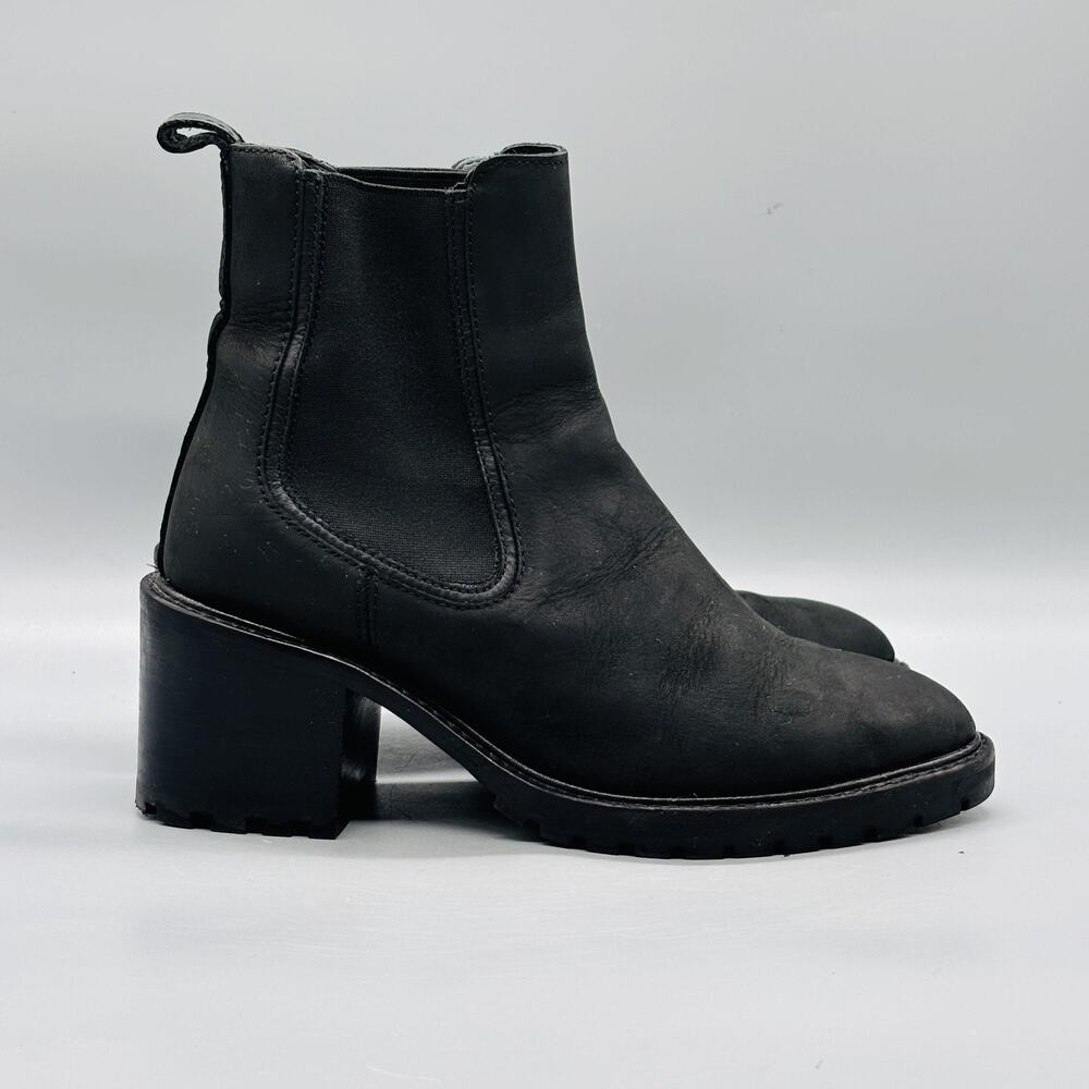 Thursday Boot Co Boots Womens 7 Black Leather Chelsea Ankle‎ Lug Sole Block Heel